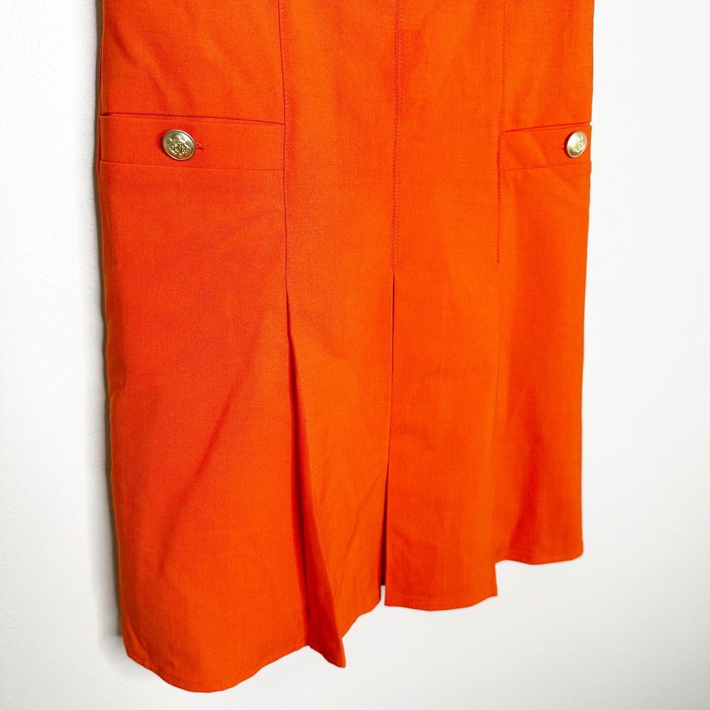 J. Crew Womens Dress Pleated Mini Italian Bi-Stretch Wool Blend Orange Size 0 - Picture 12 of 16